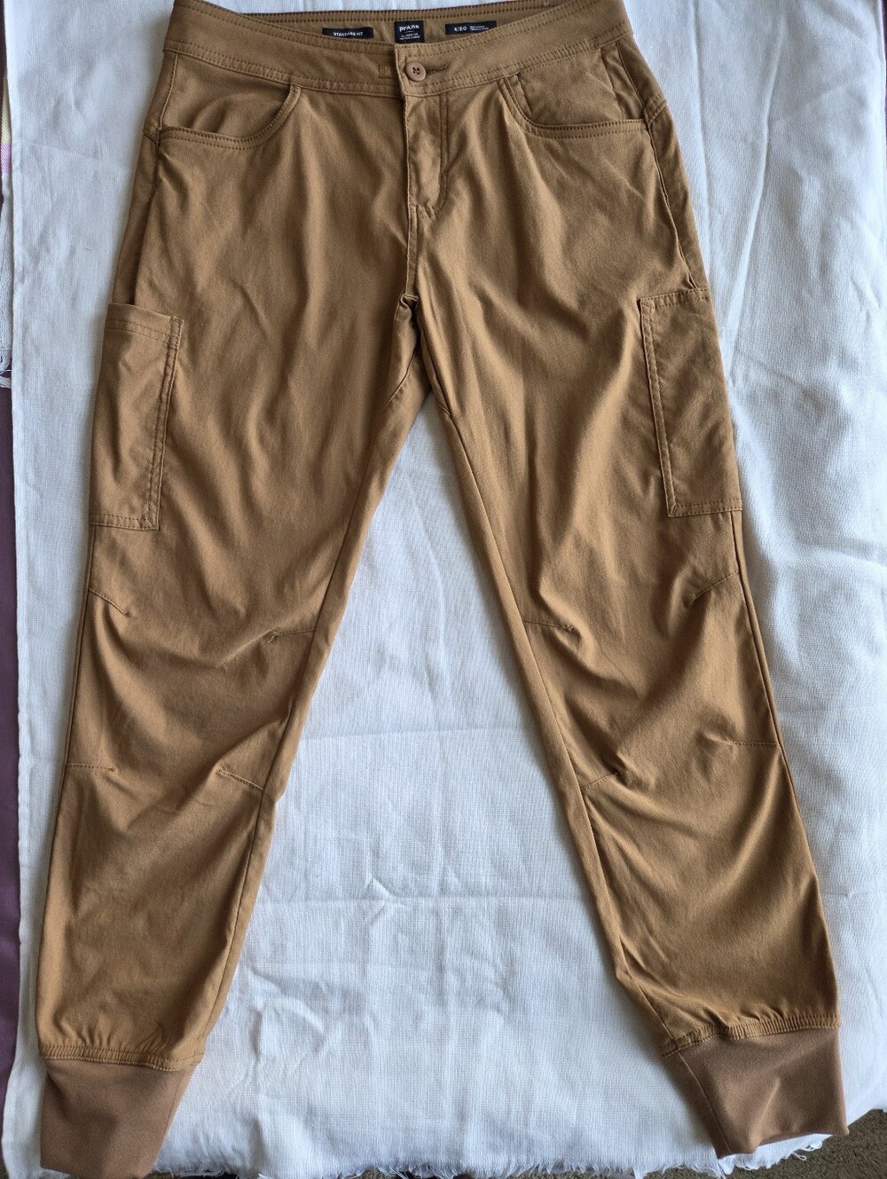 prAna Kanab Women's Cargo Jogger Pants Brown Size 4/RG Stretch Hiking Outdoor